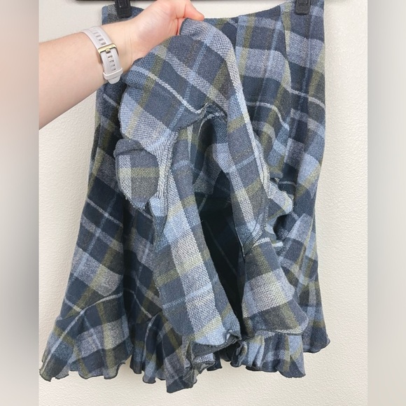 VTG Women's 100% Wool Tulip Hem Plaid Midi Skirt Blue Green Doy.C. By Camellia M - Picture 11 of 16